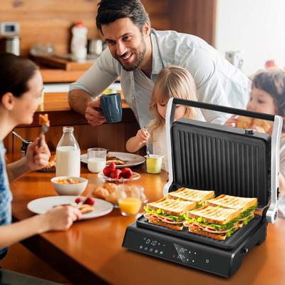Costway Electric Panini Press Grill Sandwich Maker with LED Display & - See Details