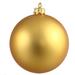 Gold-tone Plastic 3-inch Matte Ball Ornament (Case of 12) - 3"