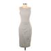 H&M Cocktail Dress - Bodycon: Gray Solid Dresses - Women's Size 4