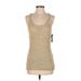 INC International Concepts Tank Top Gold Halter Tops - New - Women's Size Small