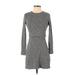 Abercrombie & Fitch Casual Dress - Sweater Dress: Gray Marled Dresses - Women's Size X-Small