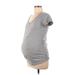 Motherhood Short Sleeve T-Shirt: Gray Tops - Women's Size Medium Maternity