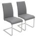 Contemporary Dining Chair in Grey Faux Leather by LumiSource - Set of 2