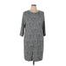 J.Jill Casual Dress - Shift: Gray Baroque Print Dresses - Women's Size X-Large