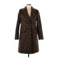 Boden Coat: Brown Leopard Print Jackets & Outerwear - Women's Size 6