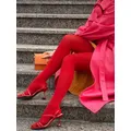 Women Sexy Red Socks Ultrathin Solid Translucent Slim Tights Female Elasticity Bodys Stockings