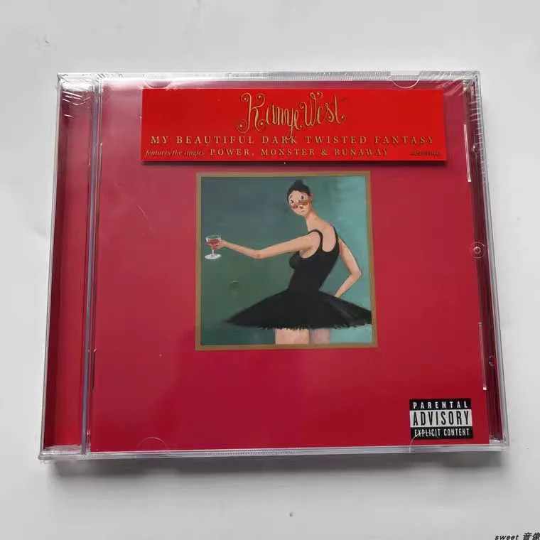 Retro Kanye West Musik-CD My Beautiful Dark Twisted Fantasy Album Compact Disc Cosplay CD Walkman Car Play Songs Soundtracks Box Image