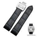 Genuine Leather Watchband for Cartier Santos 100 Watch Band Men Women Santos Glue Head Belt Folding