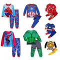 Children's Set Kids Sleepers Boys Girls Super Hero Cartoon Long Sleeve Pyjamas Sleepwear 2-7T Free
