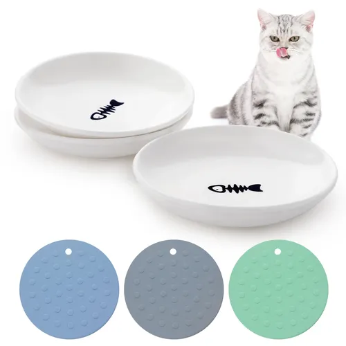 6 teile/satz Katzenfutter Schüssel Keramik Kätzchen Wasserschale Welpen Fütterung schale mit