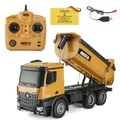 1/14 2.4GHz Huina Engineering Vehicle 573 RC Dump Truck 10 CH Alloy Engineering Vehicle Led Light