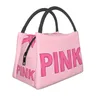 Borsa per il pranzo isolata rosa con stampa 3D borsa per il pranzo da donna borsa per il pranzo da