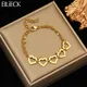 EILIECK-Bracelet coeur creux en acier inoxydable pour femme bracelets plaqués or bijoux de