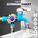 Faucet Double Outlet Dual Control Water Tap Home Bathroom Hose Irrigation Fitting Plastic Connector