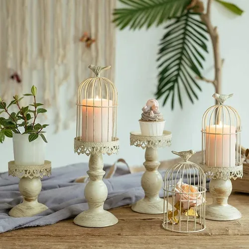 Vintage Vogelkäfig Kerzenhalter für Hochzeit Tisch dekoration Requisiten kreative Hochzeits