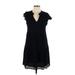 CY Fashions Casual Dress - DropWaist: Black Solid Dresses - Women's Size Large