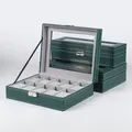 Boîtes de montre de luxe pour hommes et femmes vert gris 6 10/12 grilles nouveau style