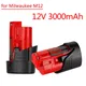 12V Milwaukee Battery 3Ah Compatible with Milwaukee M12 XC 48-11-2410 48-11-2420 48-11-2411 12-Volt