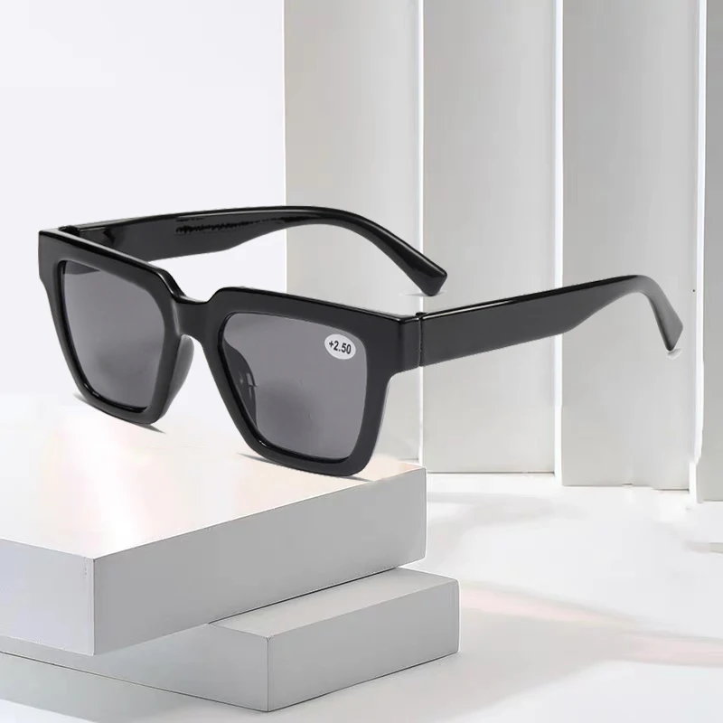 Europa und Amerika Sonnenlesebrille für Männer und Frauen, Schatten-Sonnenbrille, presbyopische quadratische Brille, 0 +1,0 + 1,5 + 2,0 + 2,5 + 3,0 + 3,5 + 4,0 Image
