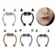 Fake Nose Chain Ring Hip Hoop Non Fake Piercing Nose Septum snag Ring Goth Magnet Nose Punk Body