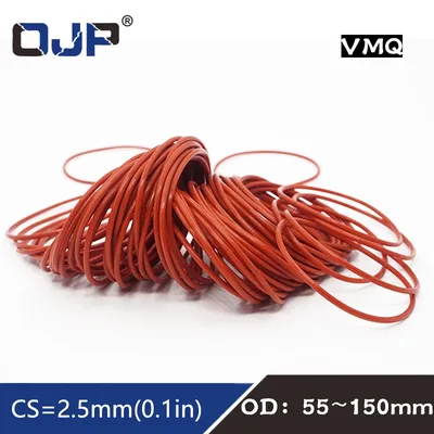 Red Silicon Ring Silikon/VMQ O ring OD55/60/65/70/75/80/85/90/95/100/150*2 5mm Dicke Gummi O-Ring