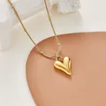 Classic Peach Heart Pendant Stainless steel Necklace Korean Fashion Jewelry Girl's Sexy Heart-shaped