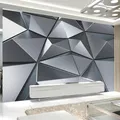 Photo Wallpaper 3D Stereo Geometric Metal Background Wall Decor Mural Living Room TV Sofa Bedroom