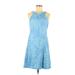 J. McLaughlin Casual Dress - A-Line Crew Neck Sleeveless: Blue Dresses - Women's Size 6