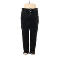 Ann Taylor LOFT Jeans - High Rise Straight Leg Denim: Black Bottoms - Women's Size 34 - Black Wash