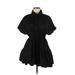 Zara Casual Dress - Shirtdress Collared Short sleeves: Black Print Dresses - Women's Size Medium