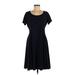 Uniqlo Casual Dress - A-Line: Blue Solid Dresses - Women's Size Medium