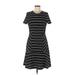 Hutch Casual Dress - A-Line Crew Neck Short sleeves: Black Print Dresses - Women's Size Medium