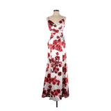 Macy's Cocktail Dress: Red Floral Motif Dresses - New - Women's Size 9