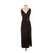 Zara Casual Dress - Midi Plunge Sleeveless: Brown Print Dresses - Women's Size Small