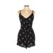 American Eagle Outfitters Romper: Black Floral Rompers - Women's Size Large