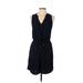 Maeve Casual Dress - Shirtdress V Neck Sleeveless: Blue Print Dresses - Women's Size Large