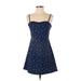 French Connection Casual Dress - Mini: Blue Hearts Dresses - Women's Size X-Small