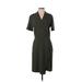 MM. LaFleur Casual Dress - Wrap: Green Solid Dresses - Women's Size 4