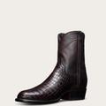 Tecovas Men's The Rhett Zip Boots, Round Toe, 8" Shaft, Black Cherry, Crocodile, 1.25" Heel, 11 EE