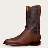 Tecovas Men's The Wade Roper Boots, Round Toe, Russet, Smooth Ostrich, 1.125" Heel, 10.5 D