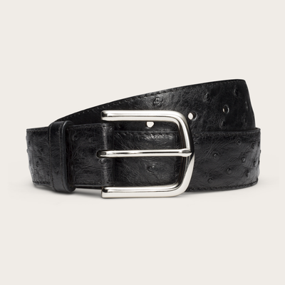 Tecovas Men's Ostrich Belt, Midnight, Size 36