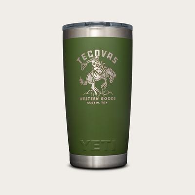 Tecovas Bronco YETI 20 oz Tumbler, Olive, Metal