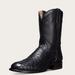 Tecovas Men's The Duke Roper Boots, Round Toe, 10" Shaft, Midnight, Ostrich, 1.125" Heel, 11 D