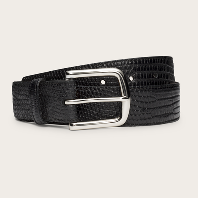 Tecovas Men's Lizard Belt, Midnight, Size 36