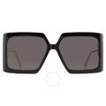 Smoke Square Sunglasses Solar S1u Cd40040u 01a 59 - Black - Dior Sunglasses