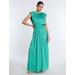 Women's Gwendolyn Cape Gown in Winter Green / 12 | BCBGMAXAZRIA