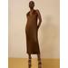 Women's Bryony Pleated Shift Dress in Monks Robe / XS | BCBGMAXAZRIA