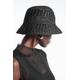 COS Women's Crocheted Straw Bucket Hat - Black - Black