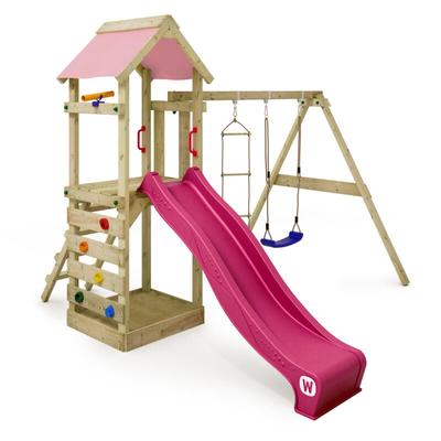 Spielturm Klettergerüst FreeFlyer mit Schaukel & Rutsche, Kletterturm mit Sandkasten, Leiter & Image