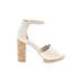 Vince Camuto Heels: White Solid Shoes - Women's Size 8 1/2 - Open Toe